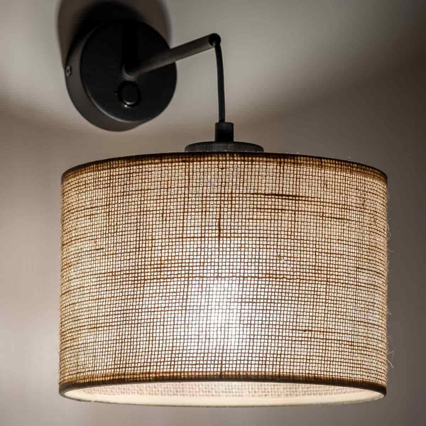 Kinkiet ekologiczny okrągły Juta 6858 TK Lighting rustykalna brązowa