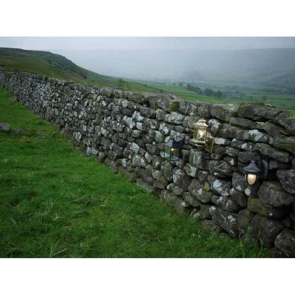 Elewacyjna lampa ścienna Ladbroke LAD1675 IP44 retro mosiądz przezroczysty