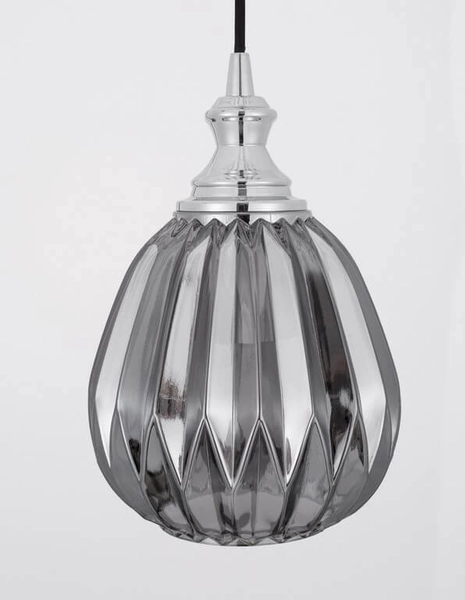 Lampa wisząca BAILEN LE41892 szklana zwis łezka chrom szara outlet