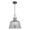 Industrialna wisząca lampa Rhode RHO8610 ryflowana chrom przydymiona