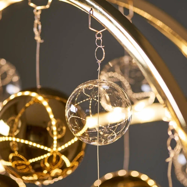 Wisząca lampa Muni 102608 LED 8,53W 3000K balls kule złoty przezroczysty