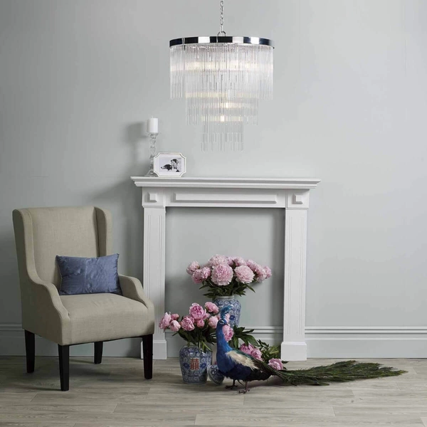 Szklany żyrandol nad stół Isla ISL3450 Dar Lighting glamour do salonu przezroczysty