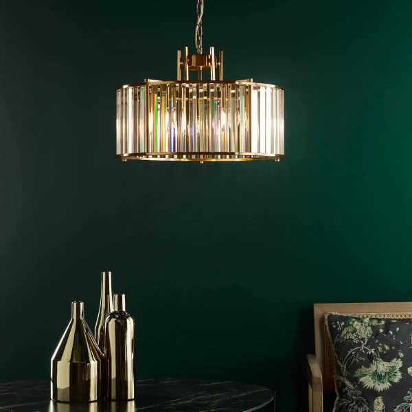 Żyrandol glamour Kiran KIR0535 kryształowy nad stół crystals mosiądz