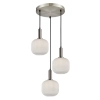 Potrójna lampa wisząca Penzi PND-31981-3S-SC-WH szklana biała srebrna