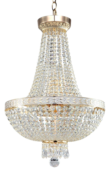 Wisząca LAMPA glamour BELLA DIA750-TT40-WG Maytoni żyrandol OPRAWA kryształowa ZWIS pałacowy ampla złota