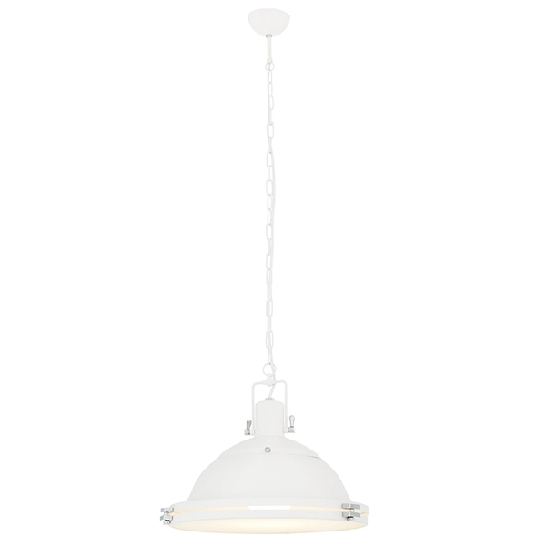 Wisząca LAMPA industrialna NAUTILIUS L 10266101 Kaspa metalowa OPRAWA na łańcuchu ZWIS okrągły biały