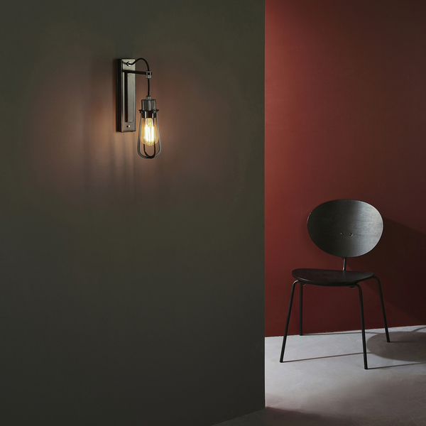 Loftowa lampa ścienna L&-180950 Light& do sypialni czarna chrom