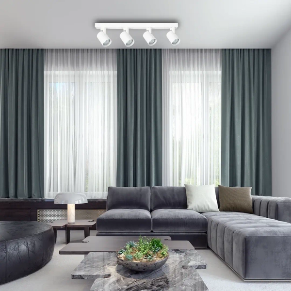 Lampa sufitowa z regulacją VOLF SPOT 4xGU10 ML1296 do jadalni tubki białe