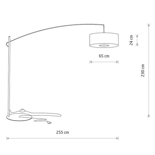 Podłogowa lampa do salonu POISE 11685 tuba tkanina szara