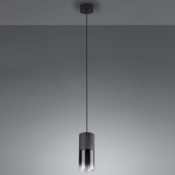 Wisząca lampa loftowa Robin 310600132 szklana tuba czarna do kuchni