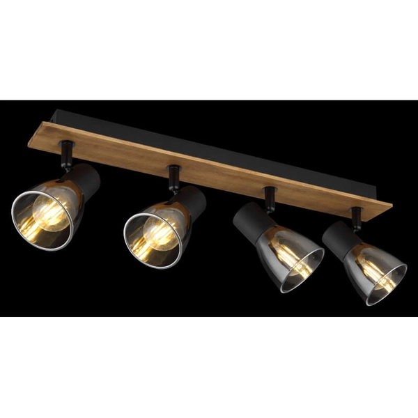 Lampa reflektorowa Claude 54307-4W drewno przydymiona