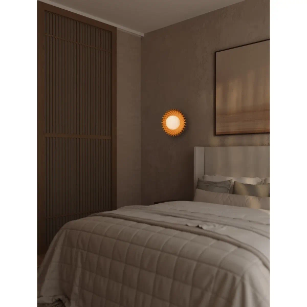 Okrągła lampa ścienna ALMENDA LE45272 ceramiczna karmelowa