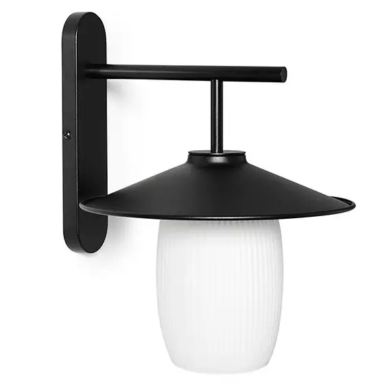 Naścienna lampa ryflowana Jingu JNB12000 metalowy czarny biały
