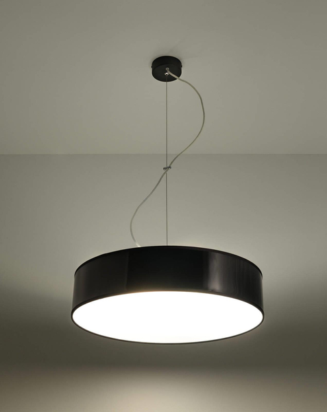 Lampa wisząca ARENA 45 SL.0118 Sollux okrągła do salonu czarne