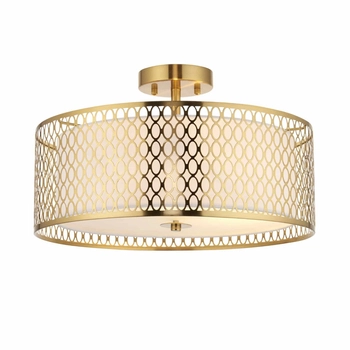 Przysufitowa lampa Cordero 101568 metalowa tkanina biały złoty