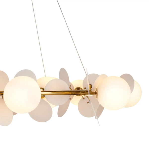 Żyrandol glamour CHIC ST-DL-2969 pierścień do salonu biały złoty