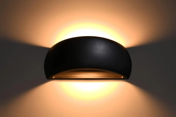 Kinkiet LAMPA ścienna SL.0876 ceramiczna OPRAWA półokrągła czarna