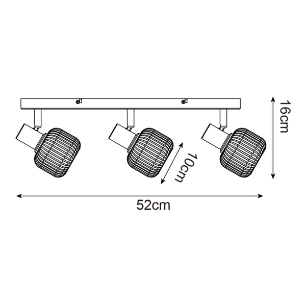 Regulowana lampa przysufitowa Stem R5021009A-3B Zumaline szkło czarny biały