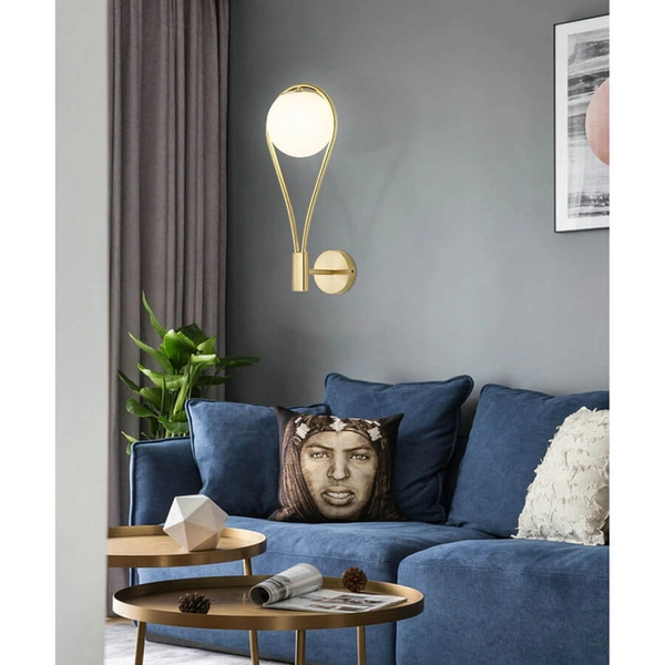 Szklana lampa na ściane Milano ABR-KA-G9 Abruzzo kula złoty biały