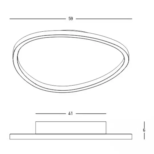 Sufitowy plafon do kuchni 23209 LED 39W 3000K owalny biały