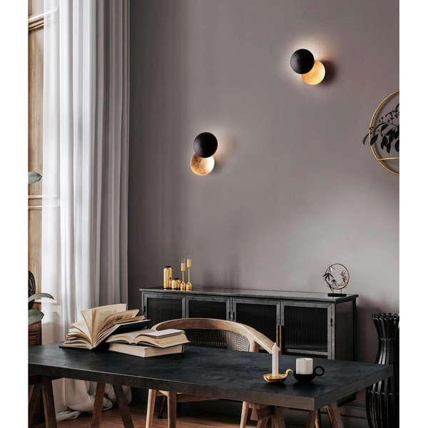 Ścienny kinkiet designerski PAIJAN LE44458 LED 6W 3000K okręgi czarny złoty