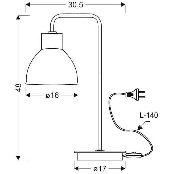 Skandynawska lampa stołowa VARIO 41-73488 metalowa loftowa czarna drewna