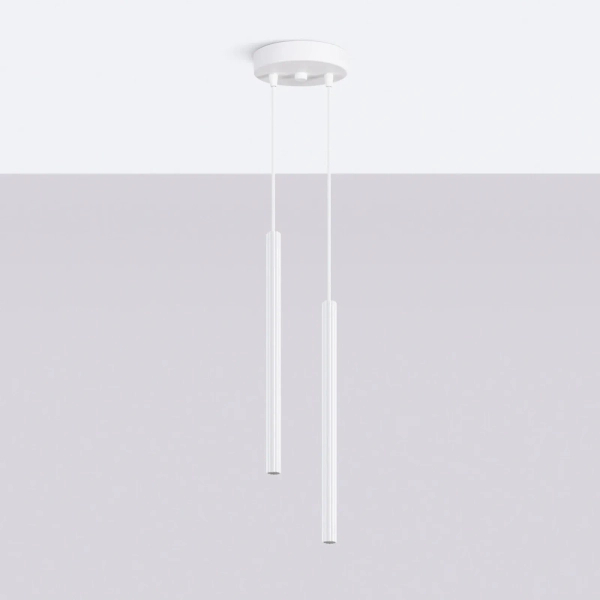 Podwójna lampa wisząca ARCHE biała SL.1866 tuba nad stół