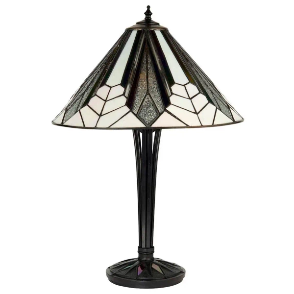 Szklana lampa nocna Astoria 63939 witrażowa do sypialni brązowa kolorowa