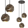 Geometryczna LAMPA wisząca PALERMO PND-2424-3S-GR+GD Italux metalowa OPRAWA zwis kaskada grafitowa