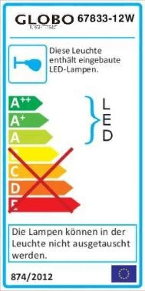 Kinkiet LAMPA ścienna NABRO 67833-12W Globo minimalistyczna OPRAWA glamour LED 12W crystal chrom