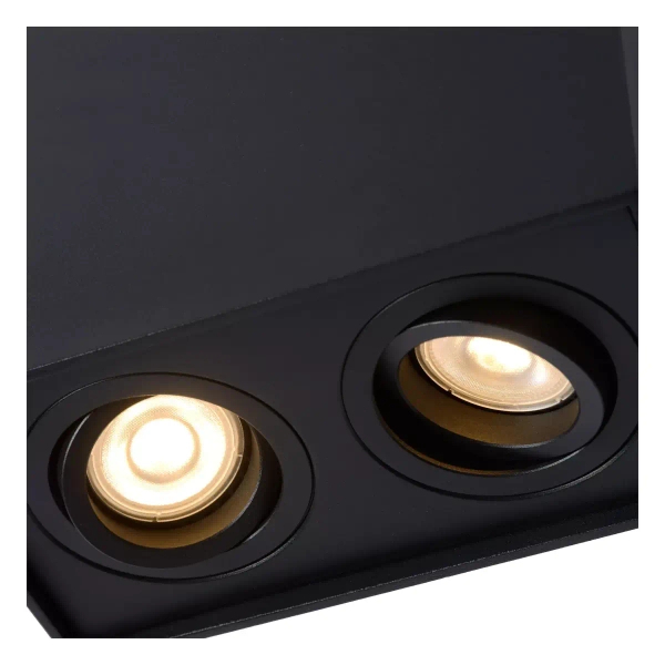 Kwadratowy downlight TUBE 22953/02/30 Lucide spot do sypialni czarny