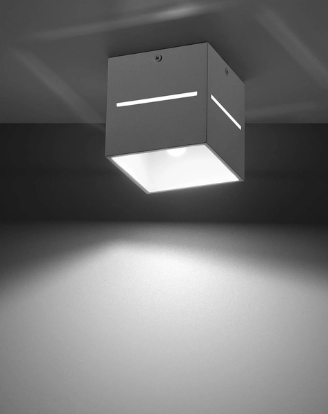 Plafon LAMPA sufitowa SL.0209 metalowa OPRAWA kwadratowa kostka cube biała
