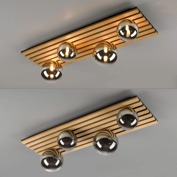 Plafon do sypialni GREEN STIK 15209-79 Just Light kule drewniany