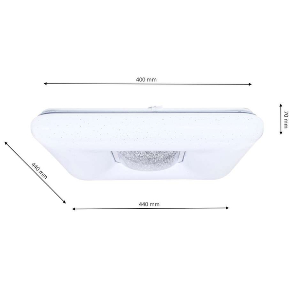 Plafon LAMPA sufitowa YAX ML4402 Milagro kwadratowa OPRAWA glamour LED 24W 3000K – 6000K z efektem gwiazd biała chrom