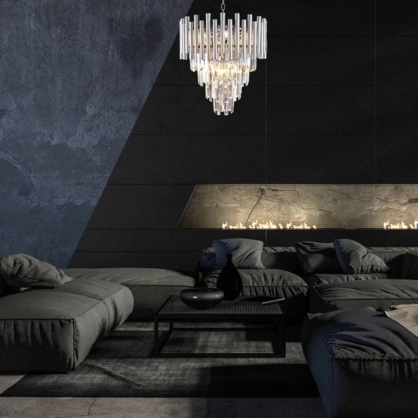 Wisząca LAMPA glamour MADISON ML5991 Milagro metalowa OPRAWA okrągły ZWIS na łańcuchu chrom