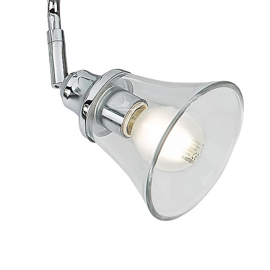 Ruchoma lampa ścienna Antoine industrialna przezroczysta chrom