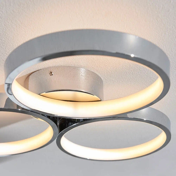 Sufitowa lampa do salonu Radius 96473 LED 30W 3000K ringi chrom biały
