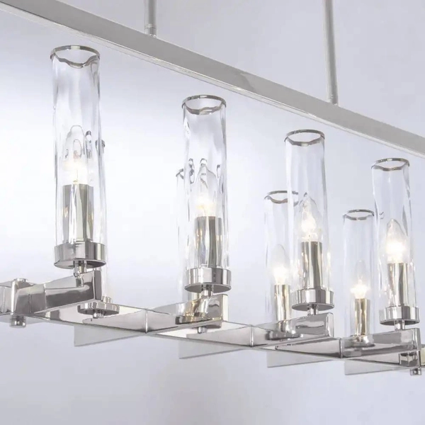 Designerska LAMPA wisząca OXFORD P10069NI Cosmolight metalowa ramka prostokątna nikiel