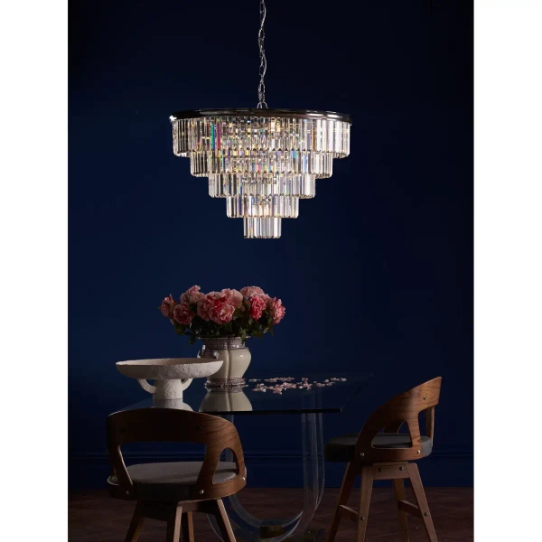 Kryształowa lampa wisząca Eulalia EUL1250 glamour kryształki chrom