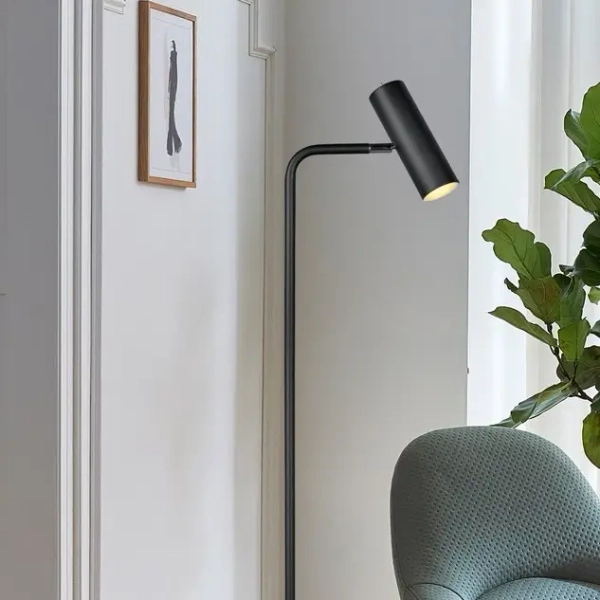 Podłogowa lampa MARLEY 412400132 czarna tuba z włącznikiem 151cm