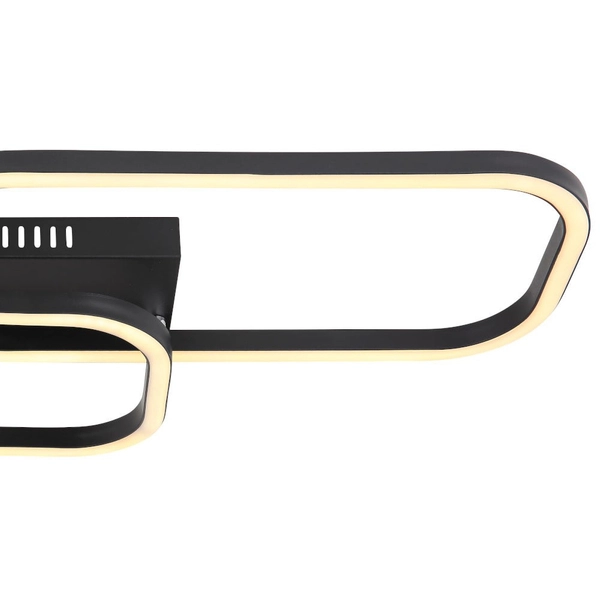 Metalowa LAMPA sufitowa SILLA 67262DB Globo prostokątne ramki LED 24W 3000K do sypialni czarne