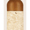 Wisząca lampa z kamienia 25417 do salonu drewniana beżowa