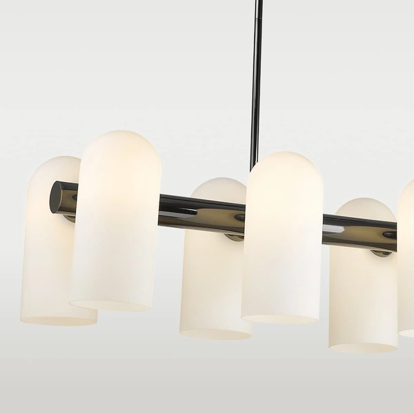 Wielopunktowa lampa wisząca Seoul p10742bk Cosmolight metal szkło czarna biała