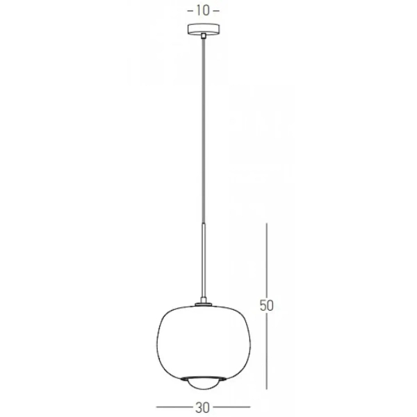 Szklana zwisająca lampa 22058 kula do jadalni przydymiona złota