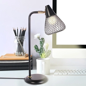 Stojąca lampka biurkowa Fanny 3181 sypialniana do czytania czarna złota