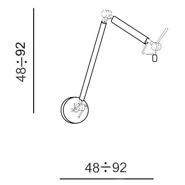 Ścienna lampa regulowana zestaw Zyta AZ1844+AZ2602 do sypialni czarna biała
