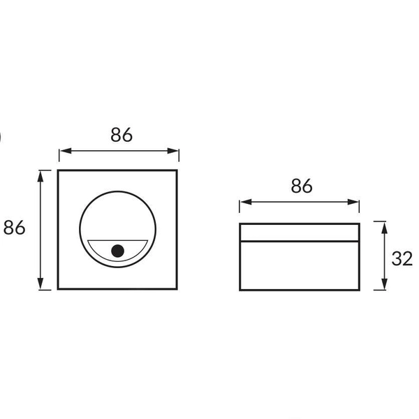 Przyschodowa LAMPA ścienna GOLD LED 3W 4000K 03004 Ideus kwadratowa OPRAWA przyścienna z czujnikiem ruchu biała