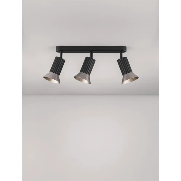 Potrójna lampa sufitowa MARENZO LE45609 z regulacją czarna brązowa