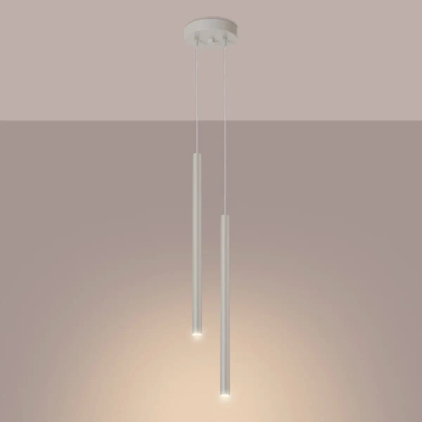Wisząca lampa podłużna PASTELO SL.1513 podwójne tuby beżowe OUTLET