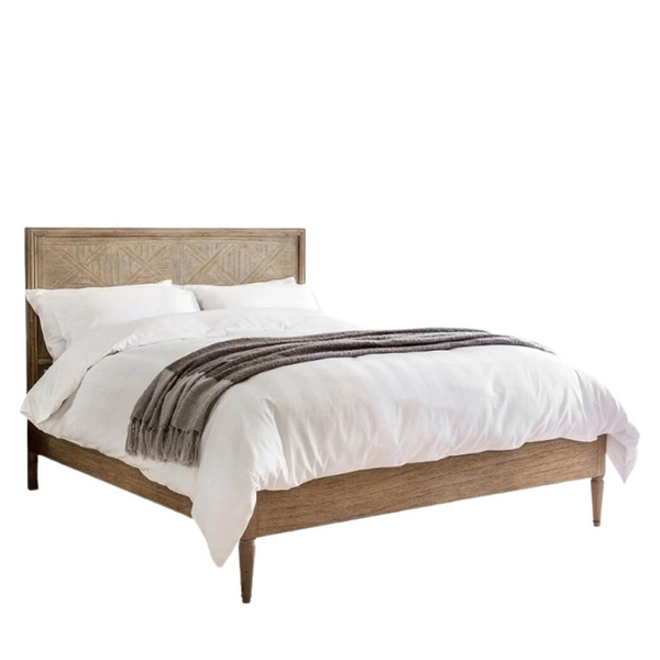 Drewniane łóżko Mustique 5055999237673 king size naturalny